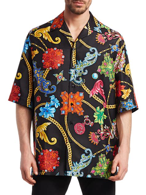 versace men's short sleeve shirts|Versace fitted shirts for men.